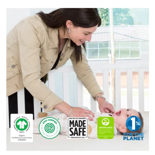 Naturepedic Organic Cotton Crib Mattress: Breathable, Waterproof, GOTS Certified, Organic Fabric, Organic Filling, No flame retardants, pvc, vinyl, phthalates, or allergic latex