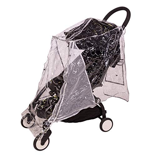 J.L. Childress Disney Baby Stroller Rain Cover & Weather Shield, Mickey | Mickey Mouse baby stroller rain cover protects from wind rain & snow, universal fit for single strollers, travel accessory