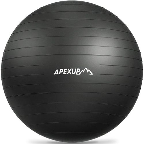 APEXUP Yoga Ball Exercise Ball Anti Slip Heavy Duty for Fitness, Balance & Core Workout, Balance Training, Pregnancy & Physical Therapy, 5 Sizes