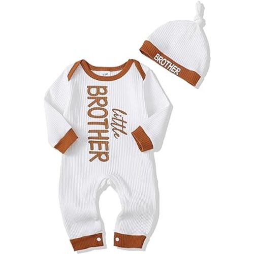 NZRVAWS Baby Boy Clothes Preemie Infant Boy Bear Outfits Jumpsuit Bodysuit Letter Print Romper