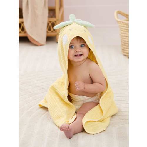 JoJo Maman Bébé Yellow Lemon Character Hooded Towel