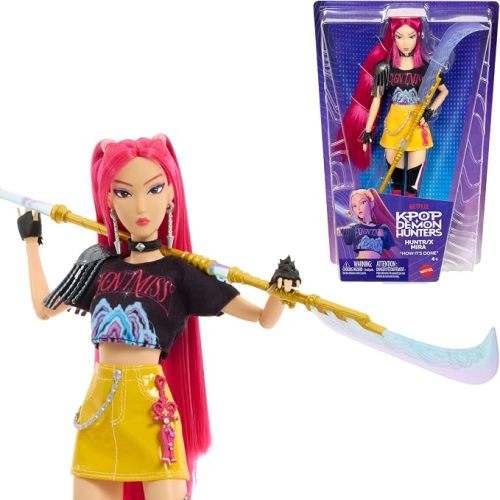 Mattel Kpop Demon Hunters HUNTR/X Mira Fashion Doll in “How It’s Done” Performance Look with Sword Accessory, Inspired by the Movie