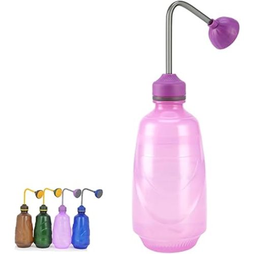 Fshow Watering Can,Squeeze Bottles Succulent ， 450ml Water Squirt Irrigation Bottle Squeeze Sprinkling Can Plastic Wash Plant Bottle (Purple)