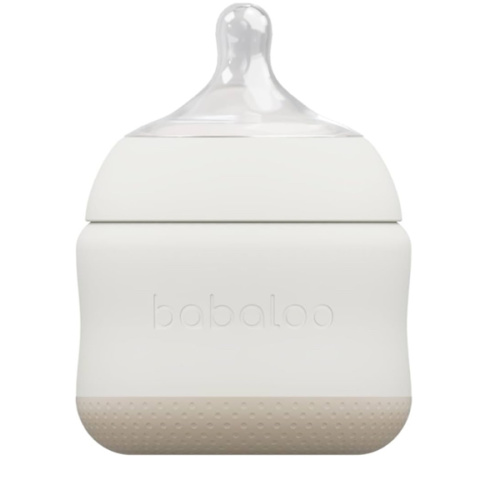 Baby-Led Silicone Baby Bottle, Airless, Anti-Colic, 8oz Creme 1pk
