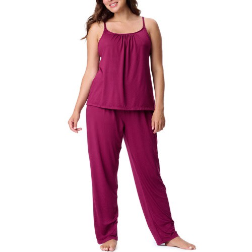 Motherhood Women's Maternity Sleeveless Swing Nursing Cami with Foldover Waistband Pant Sleep Set, Large