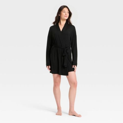 Women's Cloud Knit Robe - Auden™ Black M/L