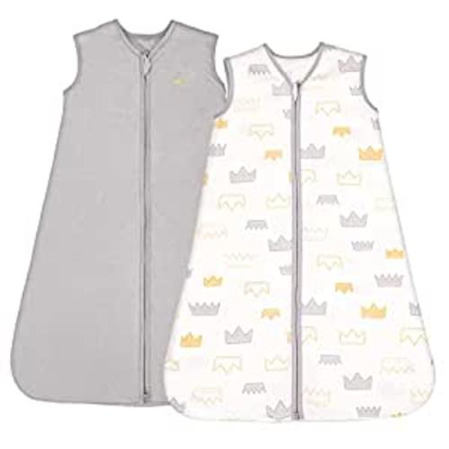 Amazon.com: TILLYOU Sleep Sack - Cotton Wearable Blanket Baby 2-Pack Set, Fits Toddlers Age 18-24 Months, Gray Crown : Baby