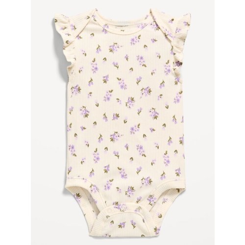 Short-Sleeve Ruffle-Trim Ribbed Bodysuit for Baby