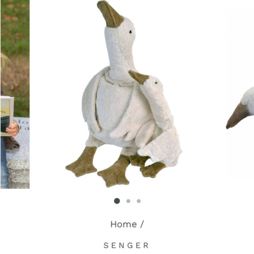 Organic Cotton Goose Warming Pillow | Cherry Stone Filling | Baby Gifts