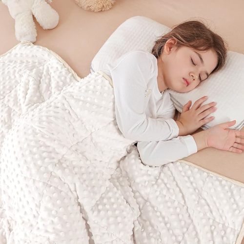 Weighted Blanket 3lbs, 36 x 48inches, Soft and Cozy Cooling Heavy Blanket for All-Season, Calm Sleeping and Nap, Suit for Car, School and Home, Machine Washable, White