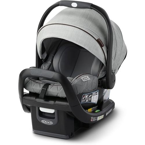 Graco Premier SnugRide SnugFit XT Infant Car Seat, Anti Rebound Bar for Extra Safety, SnugLock Easy Install, Privacy Drape, Storage Pocket, Baby Car Seat, Midtown