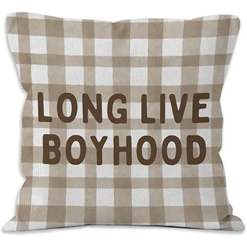 Long Live Boyhood Throw Pillow Covers - Boy Bedroom Room Decor,Vintage Boy Nursery Decorative Pillow Covers for Home Bedroom Couch