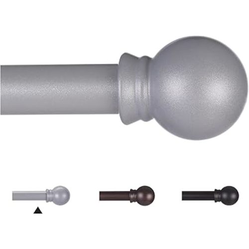 Thestoa Curtain Rods for Windows 30-62 Inch, 5/8" Brushed Nickel, Stainless Steel Small Curtain Rods for Bedroom, Living Room, Kitchen, Farmhouse, Outdoor