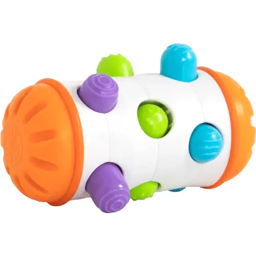 Fat Brain Toys Rolio - Sensory Tummy Time and Rattle Toy for Babies Ages 6 Months+