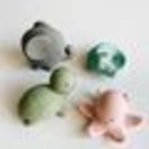 Natural Rubber Teether/Rattle/Bath Toy - Triceratops