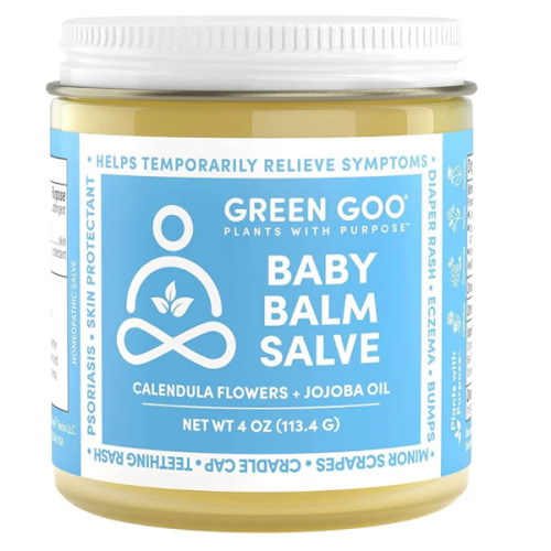 Green Goo Baby Balm, Organic Gentle Moisturizing & Soothing Baby Lotion, Helps Relieve Skin Irritations, 4 Oz Jar