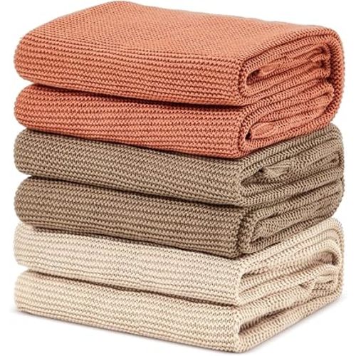 Breling 3 Pcs Baby Blanket 31 x 40 Inches 100% Cotton Knit Swaddle Throw