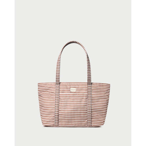 Mira Brown Gingham Everyday Tote