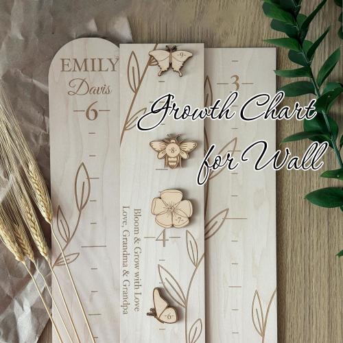 Wood Growth Chart Wall, Baby Girl Gift, Nursery Wall Art, Girls Room Decor, Woodland Nursery Theme, Milestone Markers Custom Growth Chart