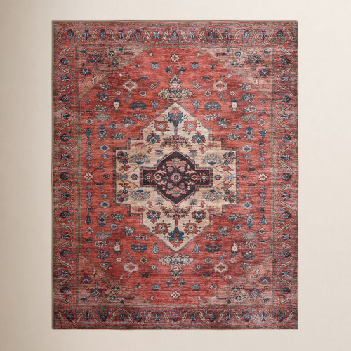 Lisle Machine Washable Persian Rust Multicolor Area Rug