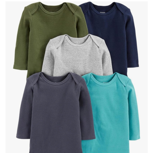 Simple Joys by Carter's Baby-Boys Long-Sleeve Bodysuit Pack of 5Bodysuit