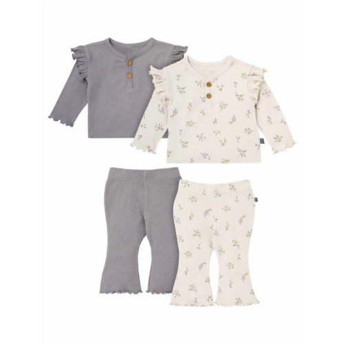 Modern Moments by Gerber Baby Girl Henley Ruffle Top With Pants, sizes 0/3 Months - 24 Months&nbsp;