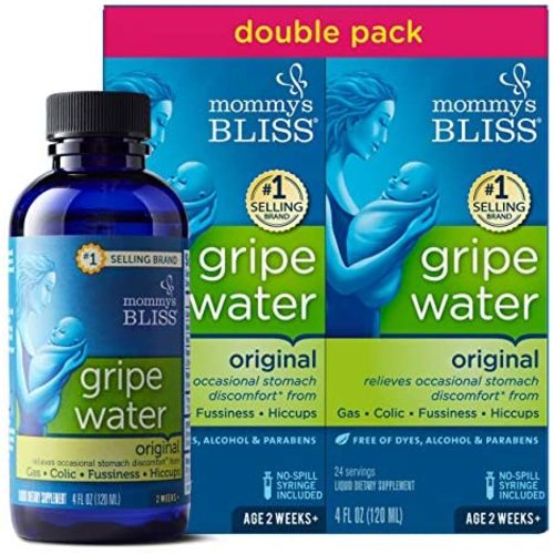 Mommy's Bliss Original Gripe Water, Gas and Colic Relief, Gentle and Safe, Made for Infants, 2 Weeks+, 8 Fluid Ounces (2 Bottles) - 4 Fl Oz (Pack of 2)