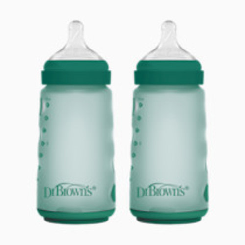 Dr. Brown's Options+ Wide-Neck Silicone Baby Bottles - Green, 9 Oz