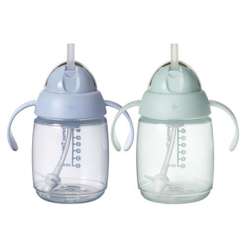 Tommee Tippee Starter Straw Cup, 2x8oz, Easy Transition Toddler Cup For 6 Months+, with Silicone Weighted Straw and Easy-hold Handles, Blue and Green - Walmart.ca