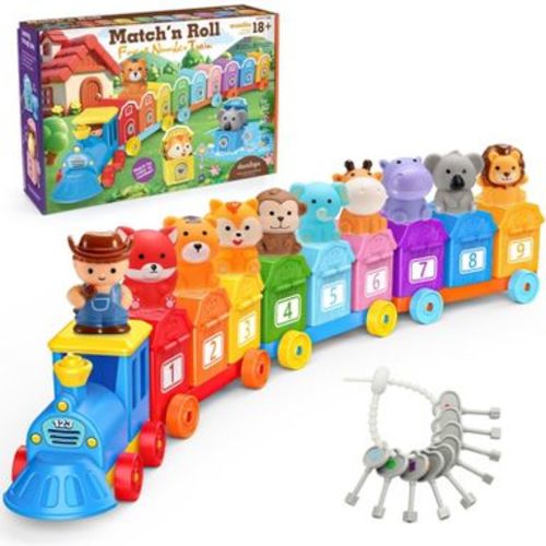 FUNFORFUN Animal Train Matching Toys for Toddlers Age 1-3, Montessori Learning Toys,Counting Sort Matching Game for 1 2 3 Year Old Boys Girls Gifts