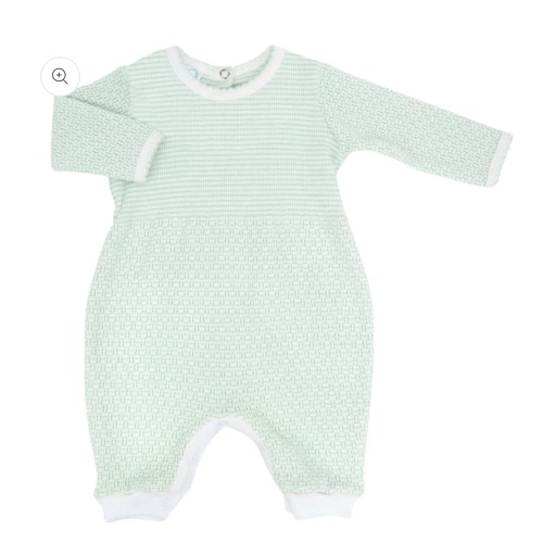 Paty Knit Solid Color Long Sleeve Romper - Mint