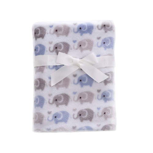 "CREVENT Plush Cuddle Blue Elephant Baby Blanket, Unisex, Warm & Cozy for Infant Toddler Newborn, 30""X40"
