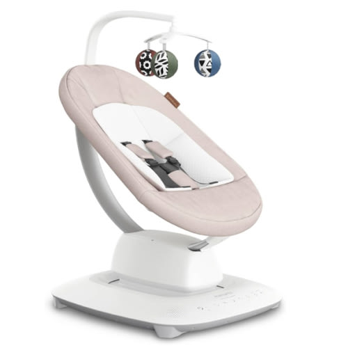 UPPAbaby Mamaroo Smart Swing – Customizable Soothing Modes with MotionSync Technology – Infant Recline + Bluetooth Enabled – Included Newborn Insert – Charlie (Sand Mélange)