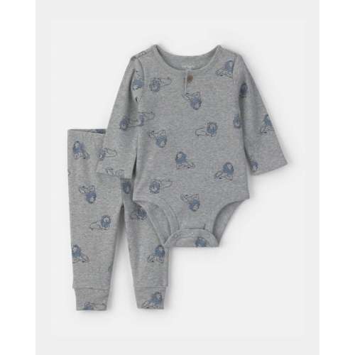 Baby Boy 2-Piece Lion Top & Pant Set - Grey | Carter's
