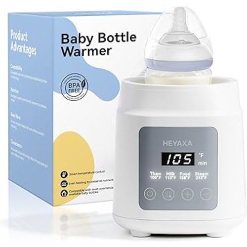 Bottle Warmer with Even Heating to Prevent Nutrient Loss from Fast Heating, Baby Bottle Warmer for Breastmilk & Formula, Accurate Temp Control, Defrost, Keep Warm, Heat Baby Food (White)