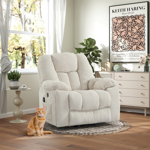 Red Barrel Studio® 41'' Oversized Power Lift Chair - Heated Massage Electric Recliner with Super Soft Padding & Reviews | Wayfair