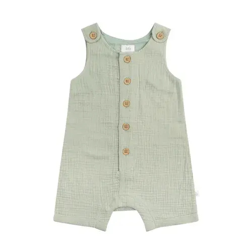 Bilbi Fergus Woven Sleeveless Romper Seafoam | Baby Bunting AU