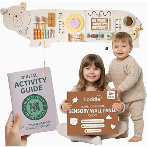 Sensory Wall Panel for Kids – Toddler Learning Activity Center - Emotional Development & Fine Motor Skills – Toddler Learning Activity Center- Busy board Montessori toys