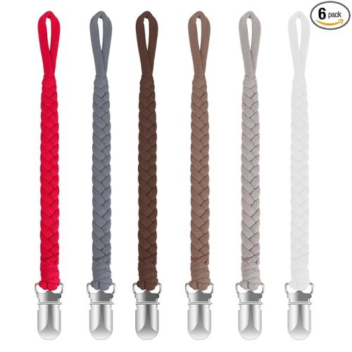 Pokipaw Pacifier Clip for Boys and Girls 6 Pack Baby Pacifier Holder Leash