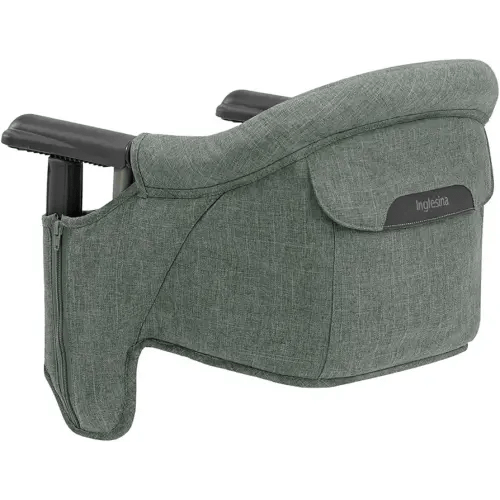 Inglesina Fast Table Chair, Pine Green Melange - Portable Baby High Chair - for Babies & Toddlers up to 37 lbs - Fits Tables 0.8'' to 3.5'' Thick - Compact & Easy to Use - Travel Bag Included