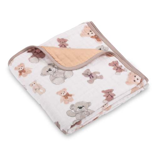 Bear Hugs Muslin Baby Blanket