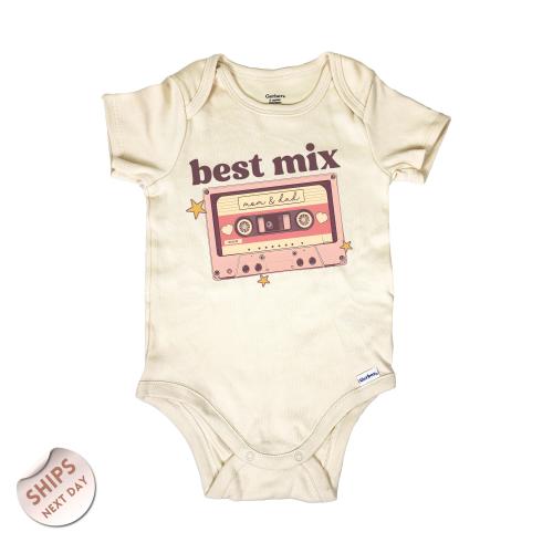The Perfect Mix Baby One Piece, Retro Cassette Bodysuit, I Love My Mom & Dad Baby Bodysuit, Cute Baby Gift, Baby Shower Gift, 2000431