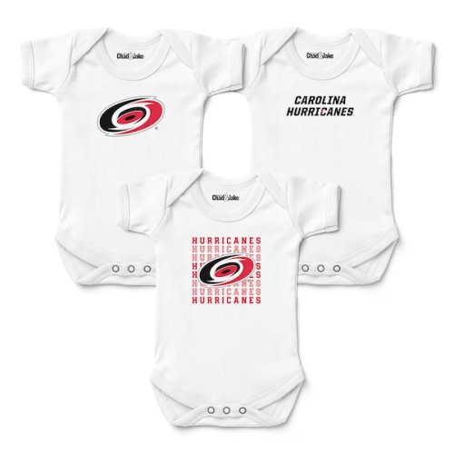 Newborn & Infant Carolina Hurricanes Chad & Jake White Three-Pack Bodysuit Set