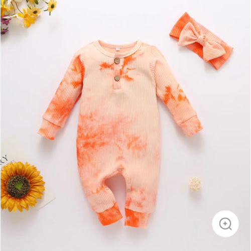 Baby Tie Dye Newborn Romper with Headband