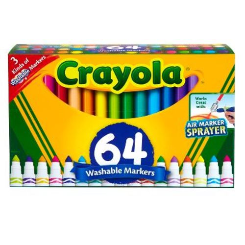 Crayola 64ct Washable Broad Line Markers, With Gel & Window Markers, Classroom Must Haves for Teachers, School Supplies, Ages 3+