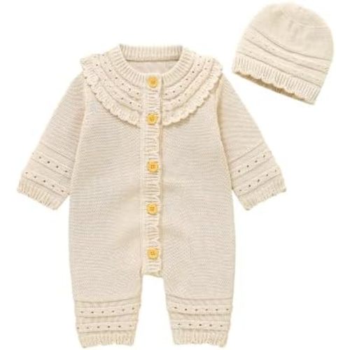 LAWKUL Baby Romper Cotton Knit Sweater Set