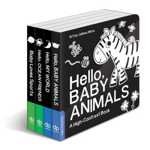High Contrast Baby Book Set: 4 Board Books for Newborns