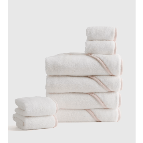 Organic Turkish Cotton Baby Bath Bundle 8-Pack in Soft Pink