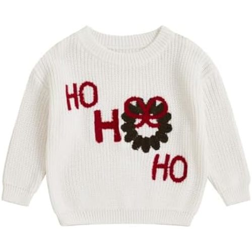Infant Newborn Baby Christmas Sweater Cute Candy Cane Warm Knitted Sweater Top Toddler Fall Winter Clothes
