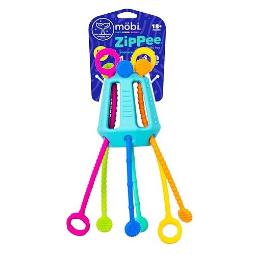 Mobi Zippee Activity Toy - Sensory Activities for Toddlers and Kids, BPA-Free & Food Grade Silicone, Montessori Learning Games for Ages +1 (Original)